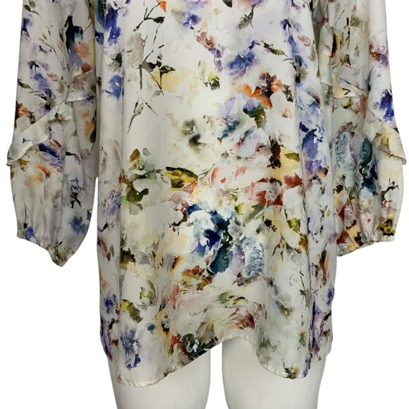 Anthropologie Dolan Araminta Ruffled Top M Floral - Picture 10 of 13